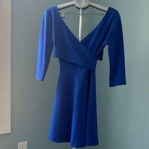 Express Cobalt Blue Long Sleeve Wrap Dress